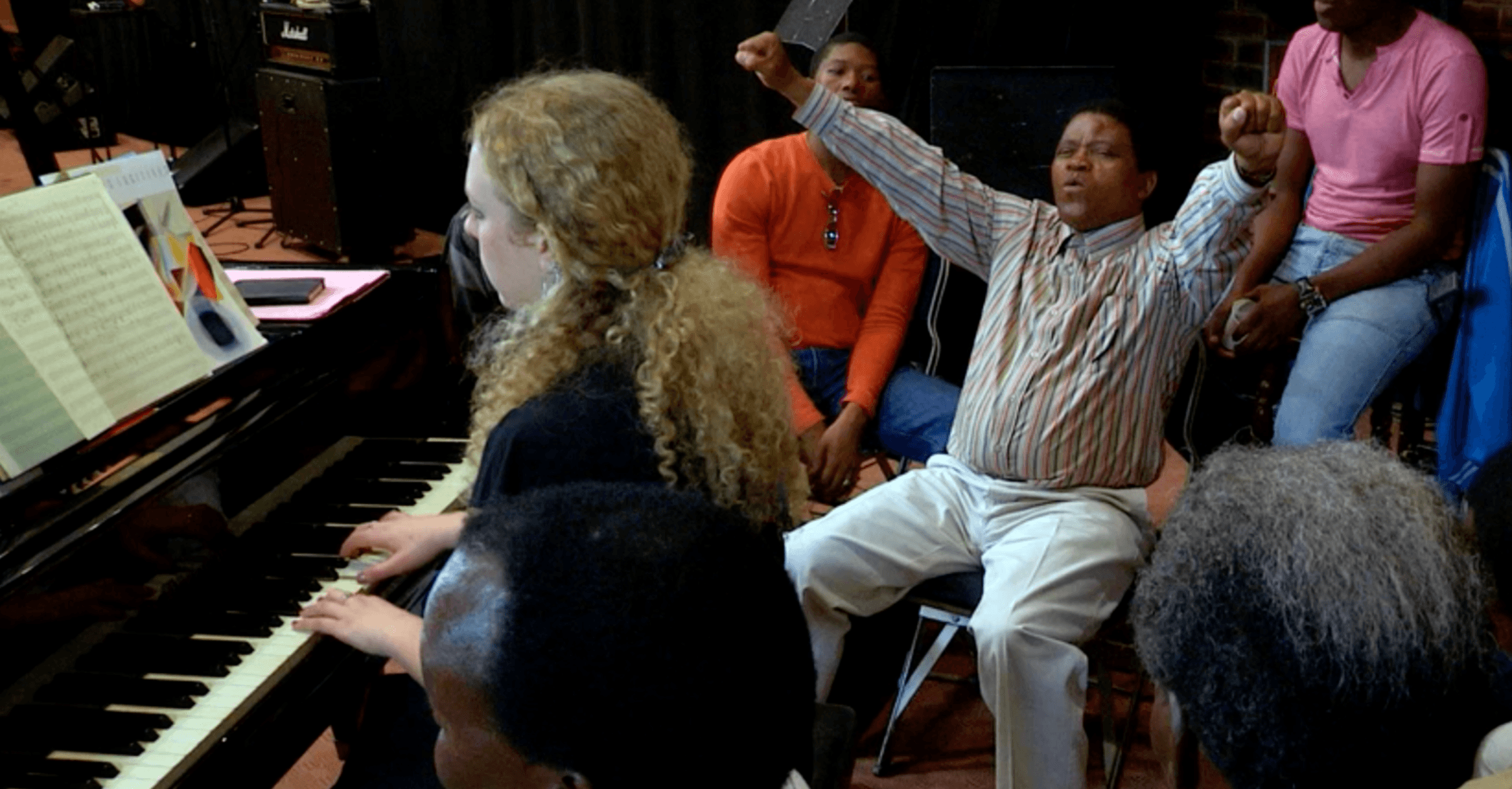 Ella Spira co-writes music with Joseph Shabalala and Ladysmith Black Mambazo in Durban.