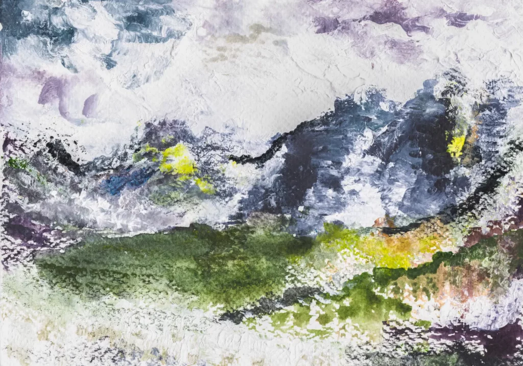 Stellenbosch Mountain South Africa | 148 x 210 mm Watercolour and Acrylic on paper | 15 December 2024