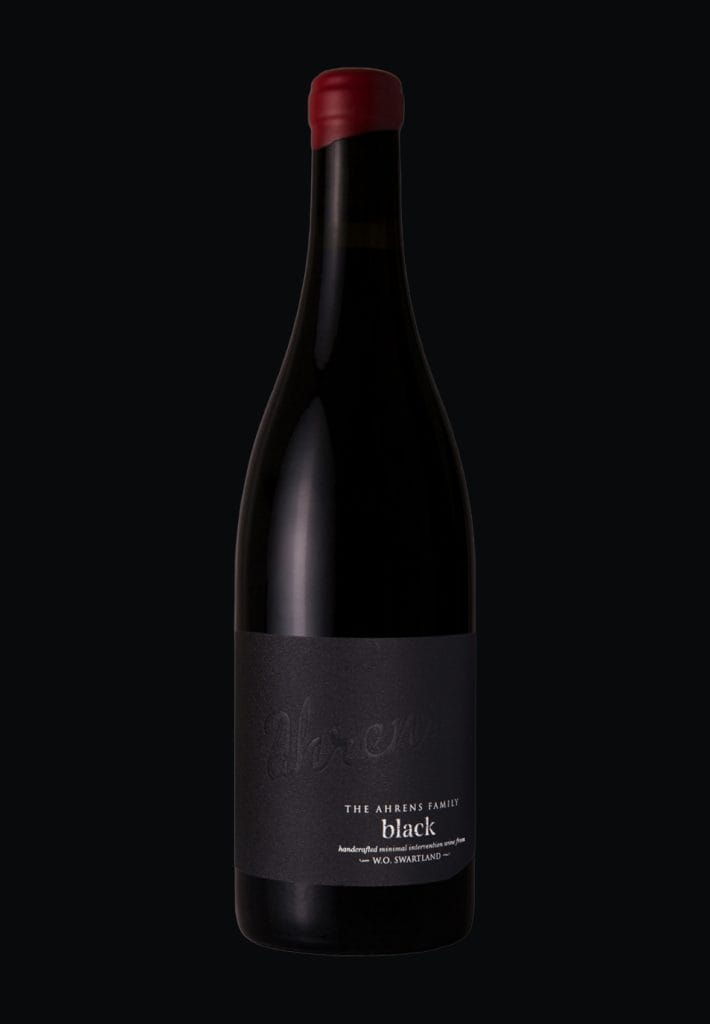 A bottle of Ahrens Red Wine