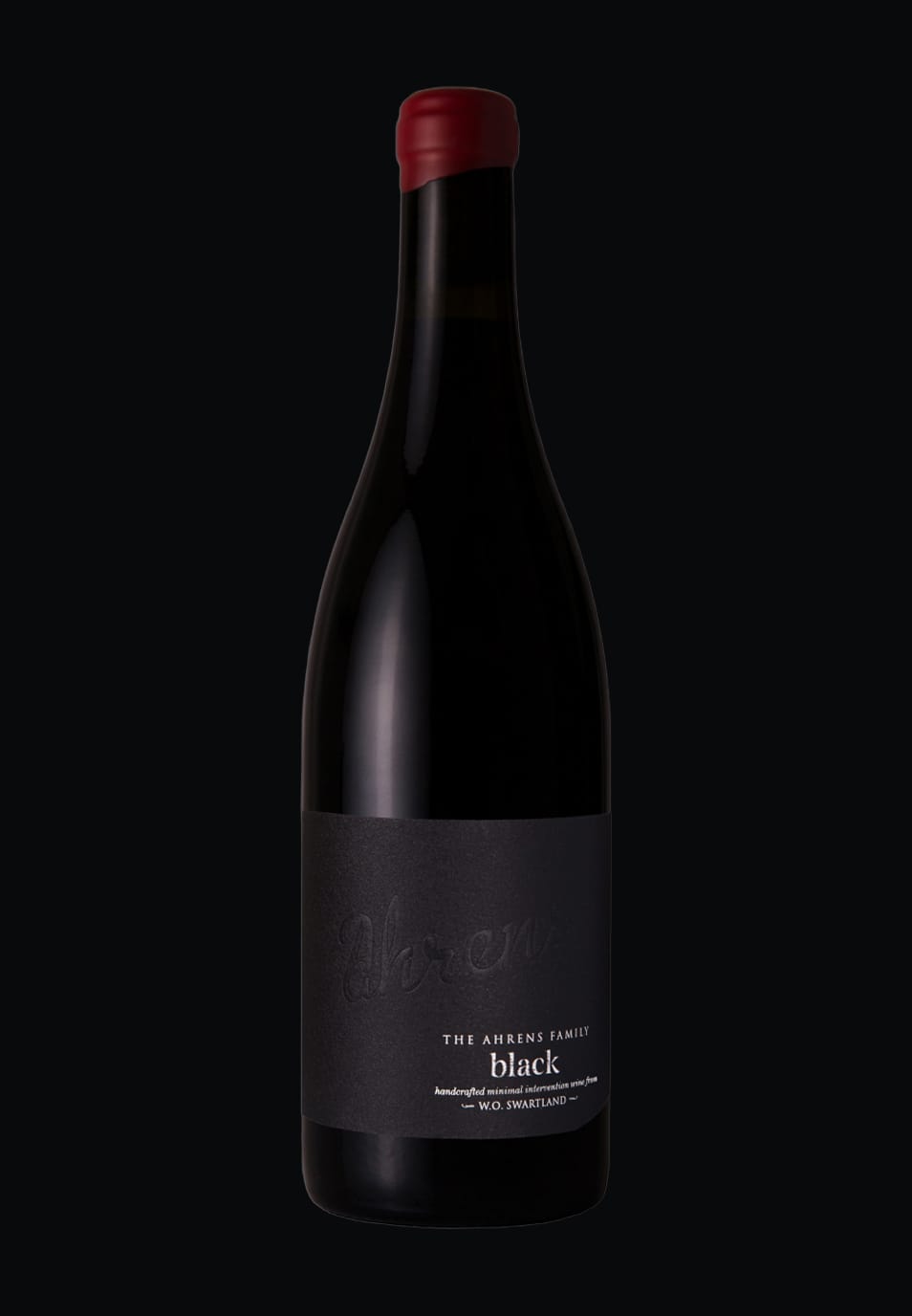A bottle of Ahrens Red Wine